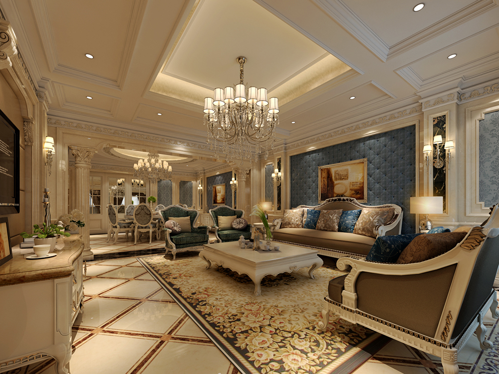 法式風(fēng)格別墅裝修效果圖340平米140萬(wàn)法式風(fēng)格別墅裝修案例大全-上海裝修設(shè)計(jì)