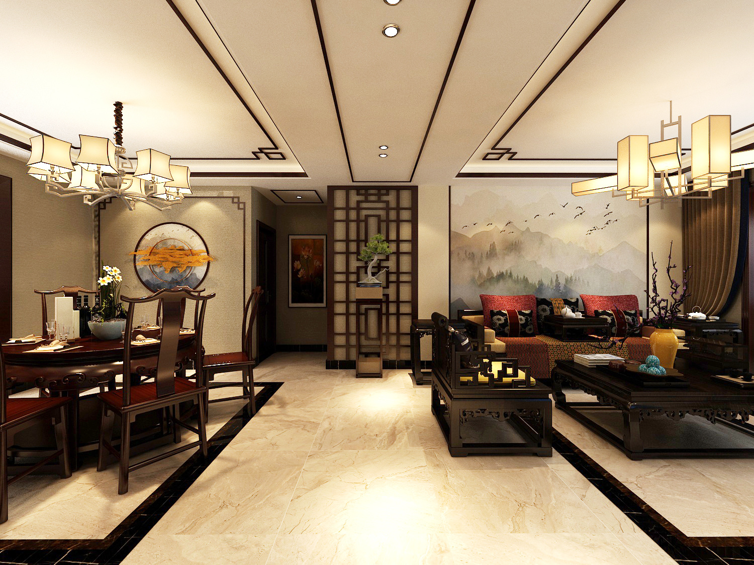 145平米普通戶型中式風(fēng)格家裝裝修圖片設(shè)計(jì)